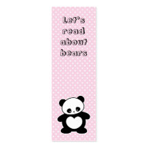 Kawaii panda bookmark business card