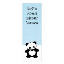 Kawaii panda bookmark business card