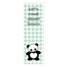 Kawaii panda bookmark business card