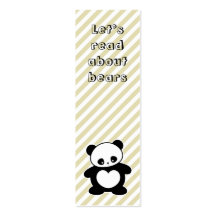 Kawaii panda bookmark business card template