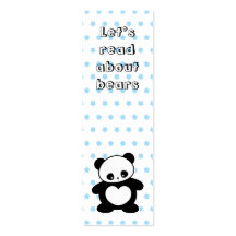 Kawaii panda bookmark business card templates
