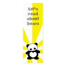 Kawaii panda bookmark business card templates