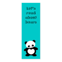 Kawaii panda bookmark business card templates