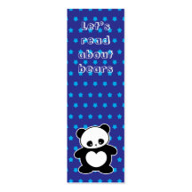 Kawaii panda bookmark business card templates