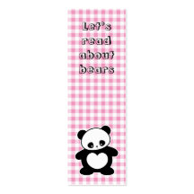 Kawaii panda bookmark business card templates