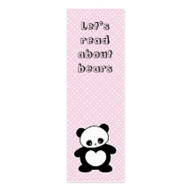 Kawaii panda bookmark business card templates