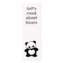 Kawaii panda bookmark business cards