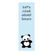 Kawaii panda bookmark business cards