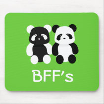 kawaii panda buddies mousepad