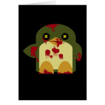 Kawaii Penguin Zombie Gruesome Horror Card