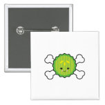 kawaii pickle slice and crossbones design pins