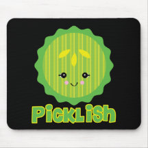 kawaii picklish pickle slice mousemats
