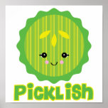 kawaii picklish pickle slice posters