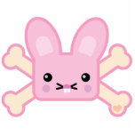 kawaii pink crossbones bunny photo sculptures