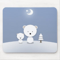 Kawaii Polar Bears Mousepad