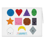 Kawaii Preschool Shapes cards