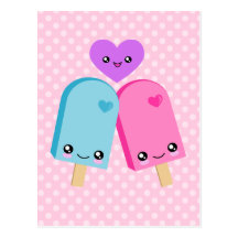 Kawaii Pretty Popsicles BFF Postcard