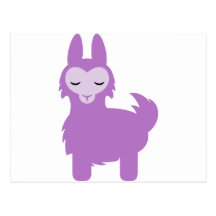 Kawaii Purple Llama Post Card