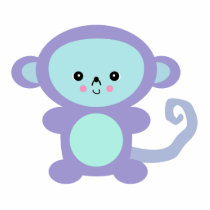kawaii purple monkey photo cut out
