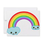 kawaii rainbow clouds invitations