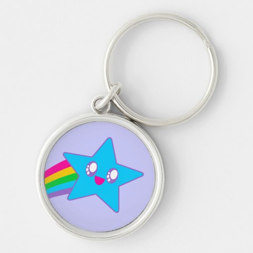 Kawaii Rave Neon Star Rainbow Keychain