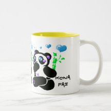 kawaii running panda mug