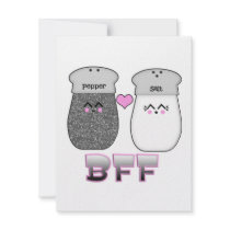 Kawaii Salt n Pepper BFF Invitations