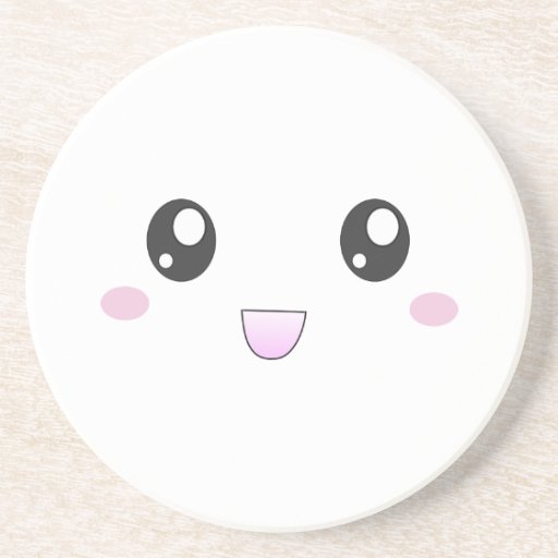 Kawaii smiley face coaster Zazzle