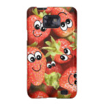 Kawaii Smiley Strawberries Samsung Galaxy S Cases