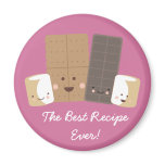 kawaii smores marshmallows custom button magnet...