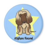 Kawaii Star Afghan Hound magnets