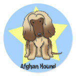 Kawaii Star Afghan Hound stickers