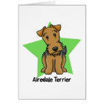 Kawaii Star Airedale Terrier Greeting Card