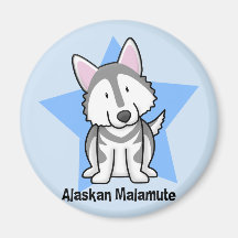 Kawaii Star Alaskan Malamute Magnets