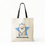 Kawaii Star American Eskimo Dog Canvas Bags