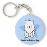 Kawaii Star American Eskimo Dog Keychains