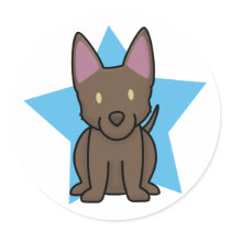 Kawaii Star Australian Kelpie Stickers