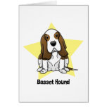 Kawaii Star Basset Hound Card