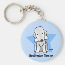Kawaii Star Bedlington Terrier Keychain