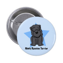 Kawaii Star Black Russian Terrier Pinback Buttons