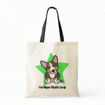 Kawaii Star Black & Tan Cardigan Welsh Corgi Canvas Bags