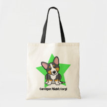 Kawaii Star Black & Tan Cardigan Welsh Corgi Canvas Bags