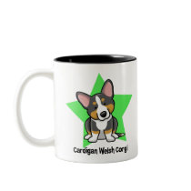 Kawaii Star Black & Tan Cardigan Welsh Corgi Mug
