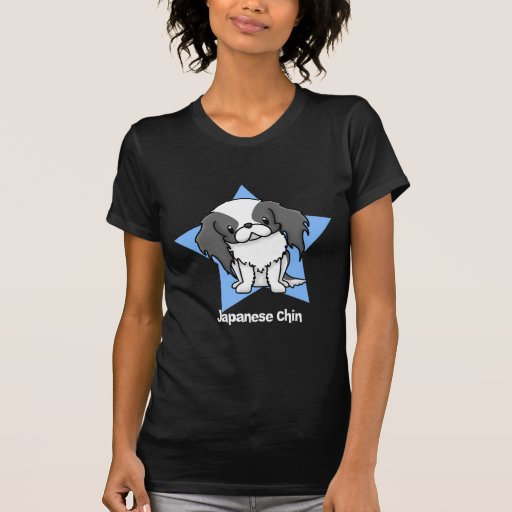 Kawaii Star Blk Japanese Chin T Shirts