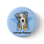Kawaii Star Blue Merle Australian Shepherd Button