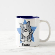 Kawaii Star Blue Sheltie Mugs