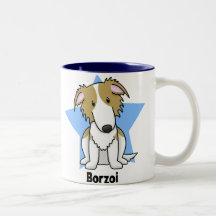 Kawaii Star Borzoi Coffee Mugs