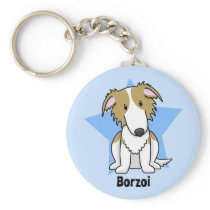 Kawaii Star Borzoi Key Chains