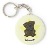 Kawaii Star Brindle Bullmastiff keychains