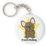 Kawaii Star Brindle French Bulldog keychains